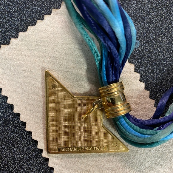 Michaela Frey Pendant is Chevron Shaped with a Enameled Interlocking Design - Picture 6 of 6